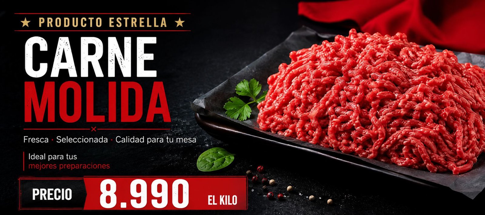 Carne Molida — $8.990 el kilo